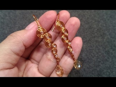 Tutorial twisted round earrings - How to make wire jewelery