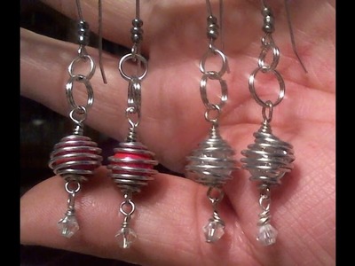 Wire wrapped caged dangle earrings