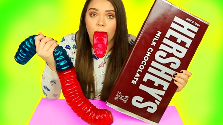 WORLD'S BIGGEST CANDY! Gummy Joker Tongue, Giant Hershey's, Giant Gummy Worm & More!