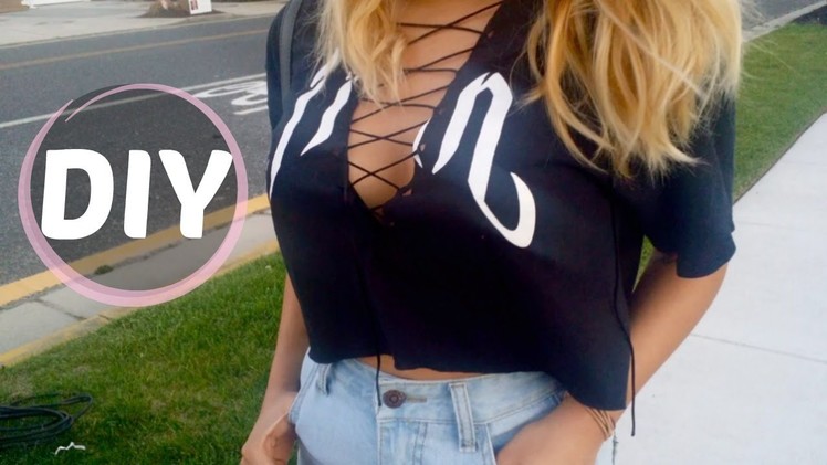 $5 DIY Lace-Up T-shirt | Easy