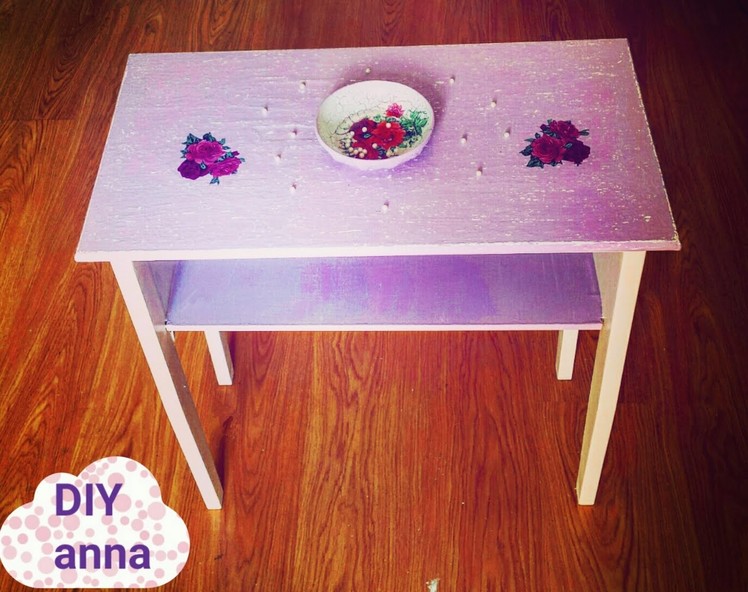 Decoupage table shabby chic with scratches DIY ideas decorations tutorial. URADI SAM