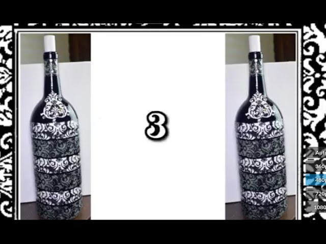 DIY Decoupage Wine Bottle With Rhinestones Decor { 3 Of 5 } (HD)