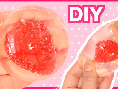 DIY Fake Strawberry Raindrop Cake Stress Ball Tutorial