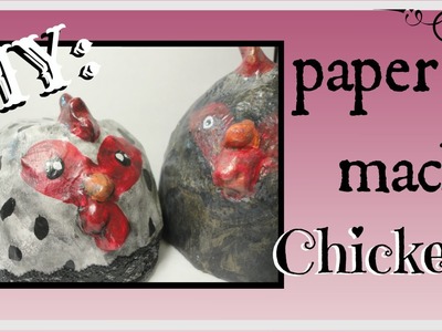 DIY: how to make a paper mache chicken sculpture using a plastic bottle. tutorial