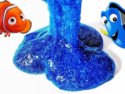 DIY: Make Your Own Disney Pixars "Finding Dory" Inspired Blue Slimy Slime! Super Smooth and Sparkly!