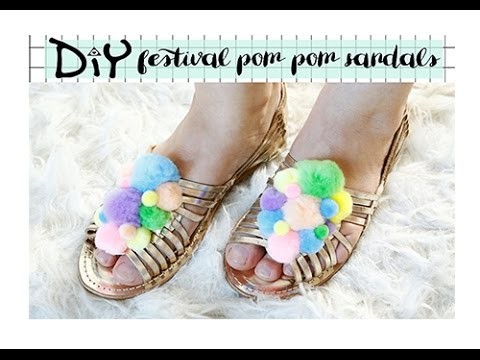 DIY pom pom festival sandals