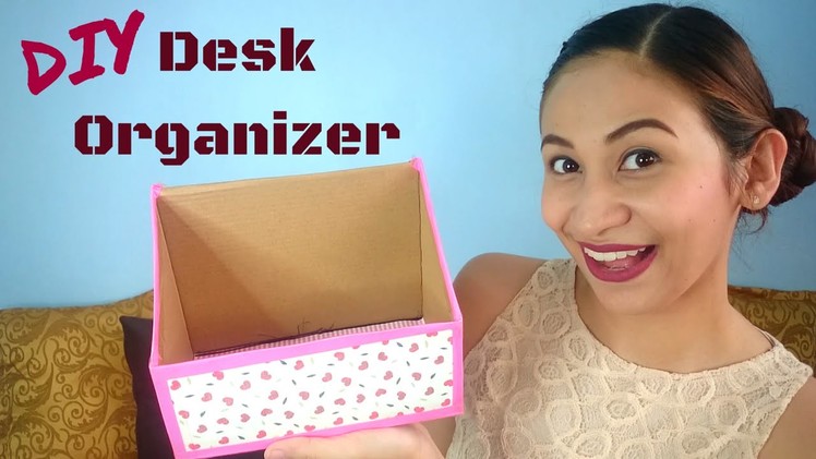 DIY Shoe Box Desk Organizer | Lolly Isabel