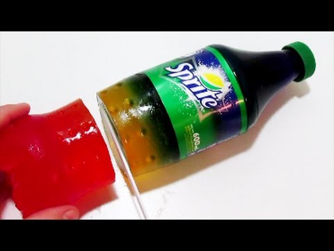 How to Make Sprite Rainbow Bottle Jelly Gummy Fun & Easy DIY Homemade Jello Pudding Dessert