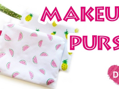 How to sew Makeup purse pineapple and watermelon. Easy summer DIY.