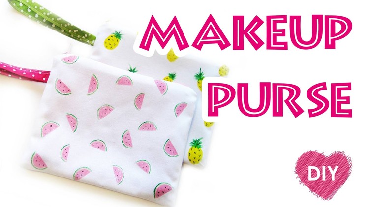 How to sew Makeup purse pineapple and watermelon. Easy summer DIY.