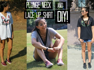 Plunge Neck and Lace Up Shirt DIY! | Ariba