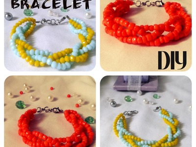 Tutorial.DIY:how to make easy beaded bracelet "summer color*3". handmade tutorial