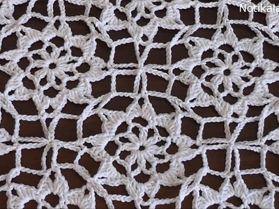 Crochet flower motif. Tutorial. How to crochet poncho Part 1