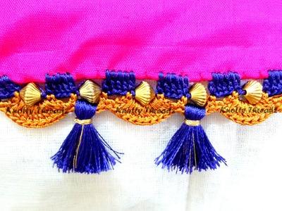 Crochet | Kuchu | How to do Krosha Saree Kuchu with Beads