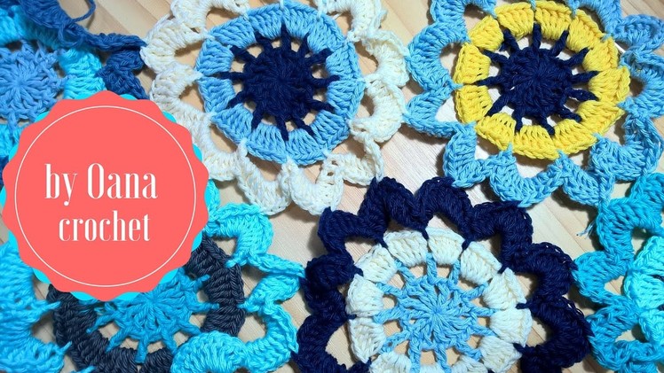 Crochet large flower motiv