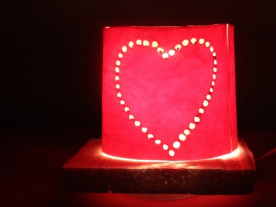 DIY Best out of waste from Plastic bottle - Heart Lamp