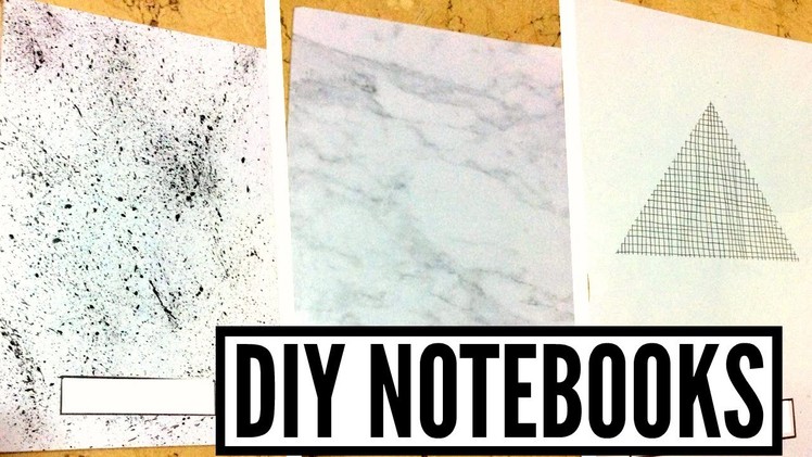 DIY Black & White Tumblr Notebooks | Geometric, Marble And Paint Splash