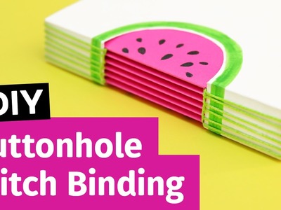 DIY Buttonhole Stitch Bookbinding | Watermelon Notebook | Sea Lemon