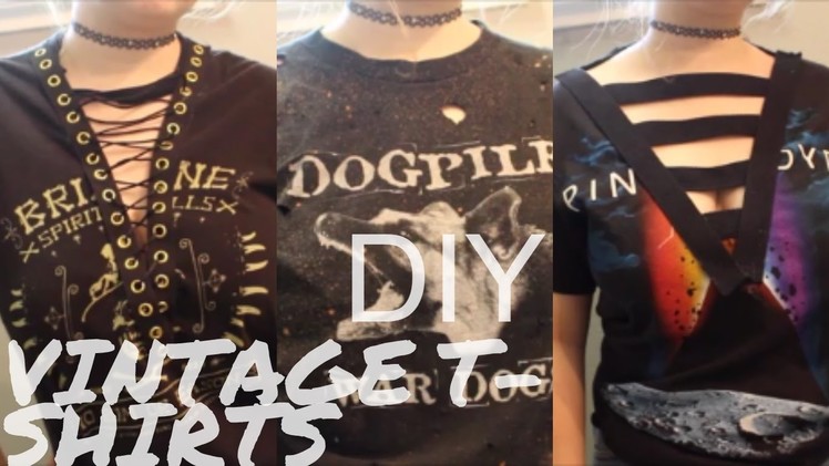 DIY Lace Up & Distressed T-Shirts ♡