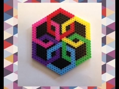 DIY Perler Bead Geometric Design Tutorial.Satisfying Optical Illusion Perler Bead Creation!!