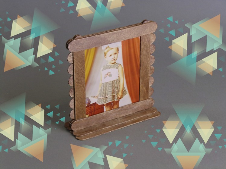 DIY PHOTO FRAME FROM POPSICLE STICKS. HOW TO MAKE PHOTO FRAME FROM POPSICLE STICKS their own hands.