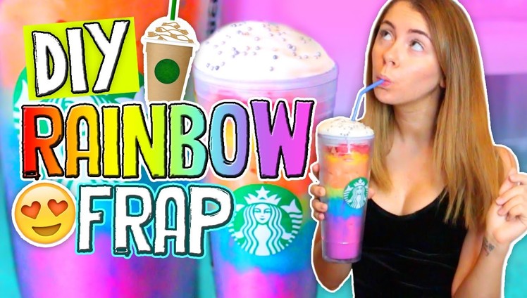 DIY Rainbow Starbucks Vanilla Bean Frappuccino!! Drinks for Summer 2016. Jill Cimorelli