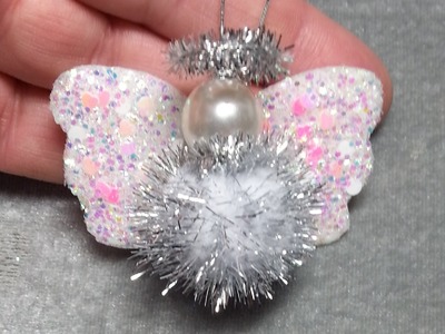 DIY~Sweet Little Sparkly Angel Ornament For Your Christmas Tree!