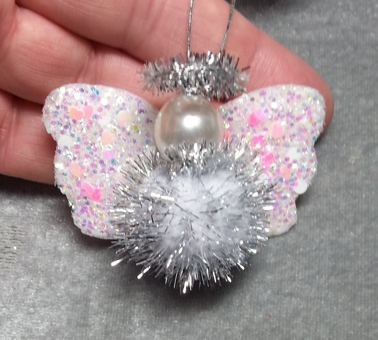 DIY~Sweet Little Sparkly Angel Ornament For Your Christmas Tree!