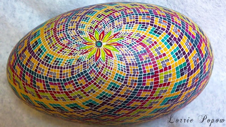 DIY Tutorial Egg Art - Windmill Design - Waxes Dyes Batik Pysanky Pysanka