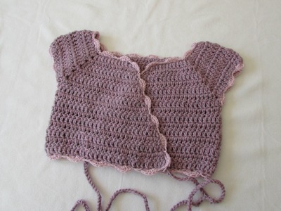 How to crochet a girl's crossover ballet cardigan