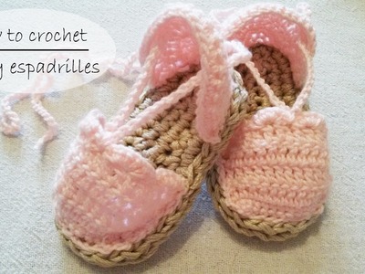 How to crochet baby shoes. baby espadrilles. baby sandals PART 1 of 2