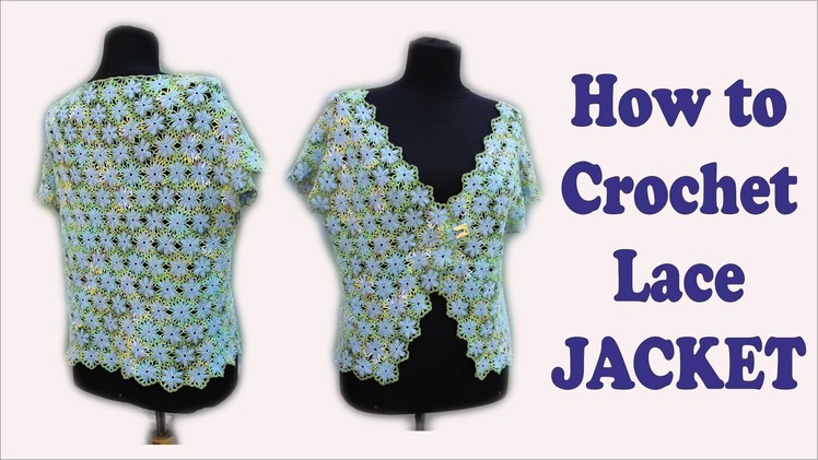 How to crochet blue jacket free tutorial pattern by wwwika crochet #crochet #jacket_crochet