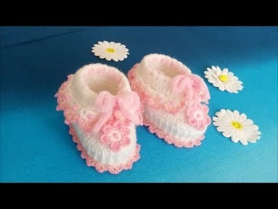 How to crochet easy baby booties for beginners. step by step