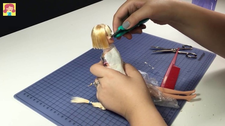 Melanie Martinez Hair Tutorial for Barbie Doll - Barbie Haircut Tutorial - DIY - Making Ki
