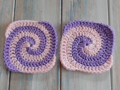 Two Colour Spiral Granny Square - How to Crochet