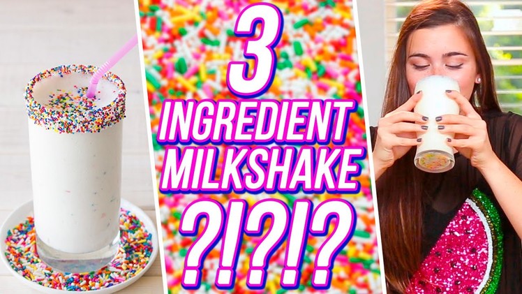 3 Ingredient Funfetti Milkshake?! | 3 Items Or Less w. CloeCouture!