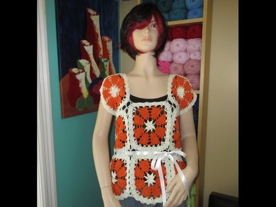 Crochet bruges lace summer blouse Dalia with Ruby Stedman