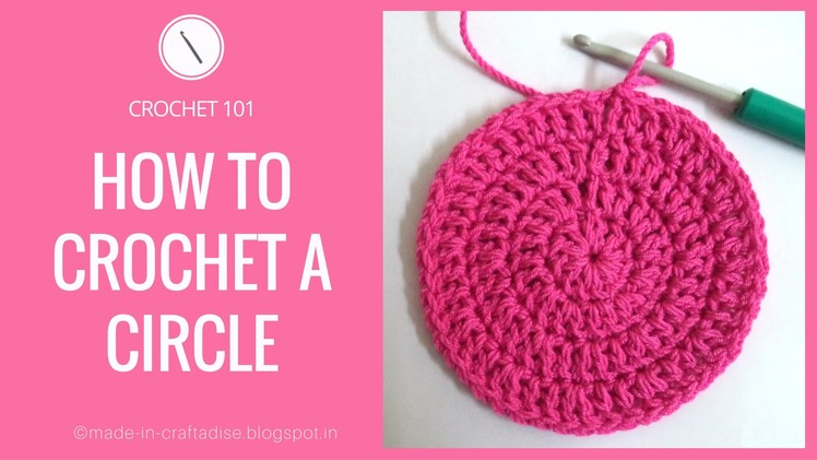 Crochet for Absolute Beginners - How to crochet a circle - Easy Double crochet circle