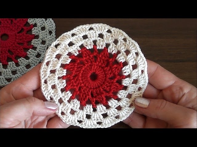 Crochet Round Motif Tutorial. Very easy  for beginners