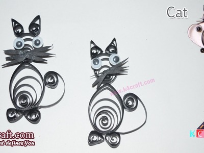DIY: How to make a Beautiful Quilling Cat ( Quilling Animal ) - K4Craft