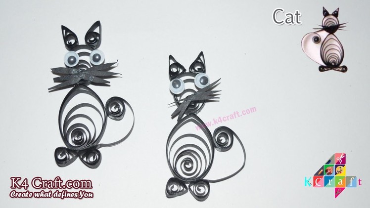 DIY: How to make a Beautiful Quilling Cat ( Quilling Animal ) - K4Craft