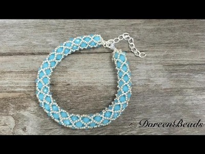 Doreenbeads Jewelry Making Tutorial - How to Make Chic Netted Rope Bead Bracelet