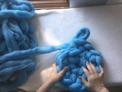 How to arm crochet a giant Merino wool circular rug with BeCozi