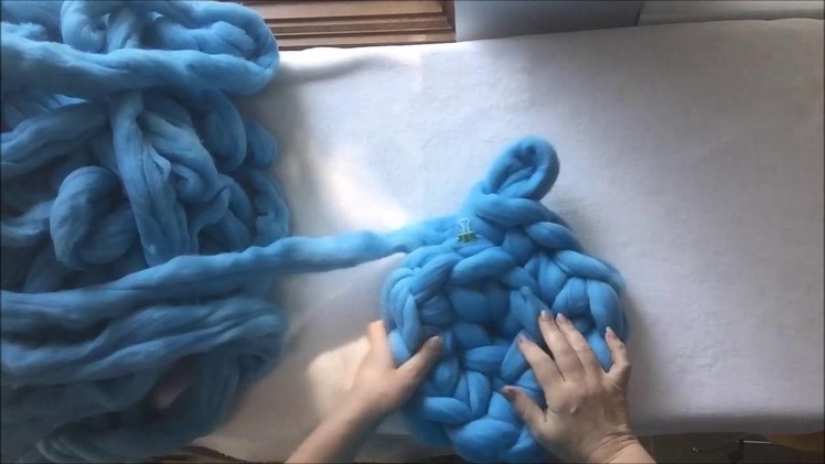 How to arm crochet a giant Merino wool circular rug with BeCozi