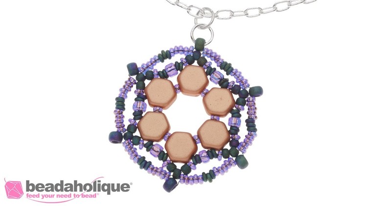 How to Bead Weave a Pendant with the Toho Demi Rounds and 2-Hole Honeycomb Beads
