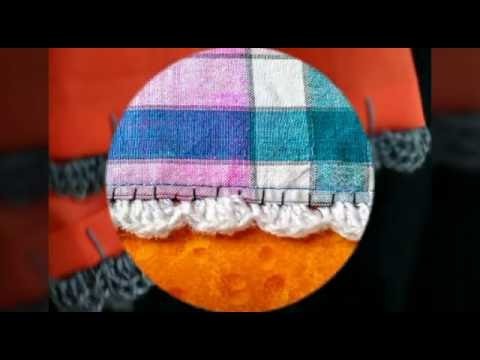 How to Crochet a Edges or Border on a Cloth.Fabric ~ Attach Crochet on Cloth~ Kiroshiya on Cloth