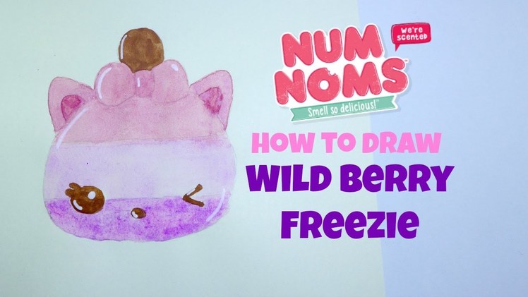 How to Draw Num Noms Series 2 Wild Berry Freezie Watercolor Drawing