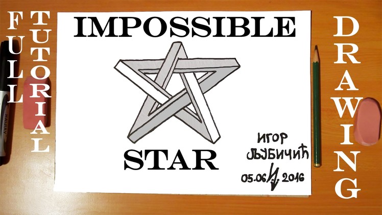 How to Draw The IMPOSSIBLE STAR | Step by Step Easy - Optical 3D Illusion | DRAWING TUTORIAL-FULL