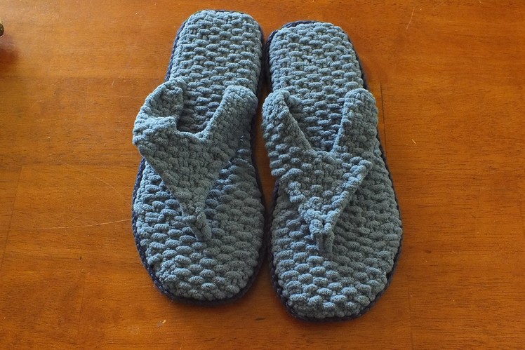 How to Loom Knit Slip Flop House Shoes