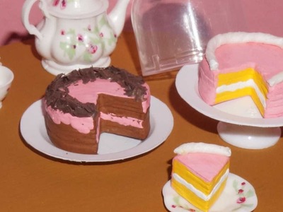 How to make a cake for dolls, barbies and others - miniature crafts DIY